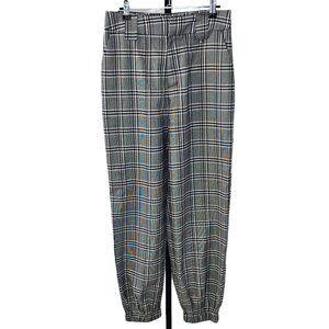 I.AM.GIA Womens Cobain Pants Size Large Plaid Check Black White Jogger High Rise